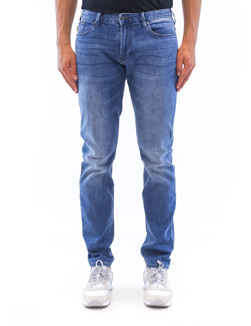  Jeans Emporio Armani cotone stretch chiusura con zip e bottoni